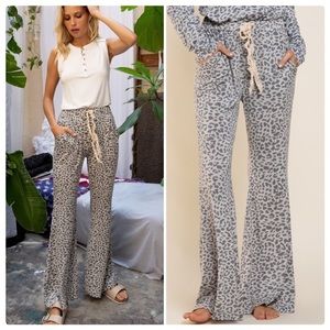 POL Leopard Flare Lounge Pants
